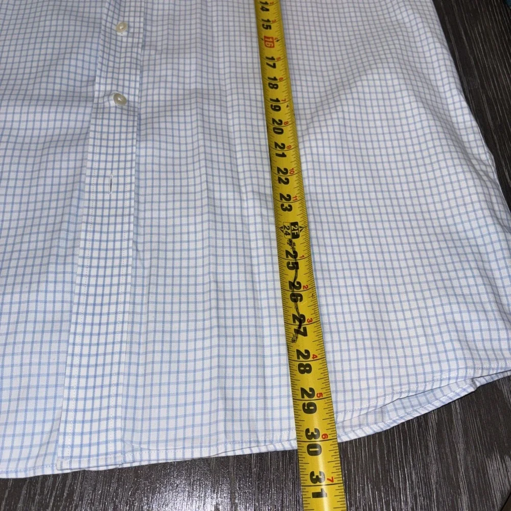 Michael Kors Mens Blue Gingham Non Iron Long Sleeve‎ Dress Shirt, Size XL